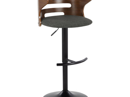 Cosi - Mid Century Modern Adjustable Barstool With Swivel With Rounded T Footrest (Set of 2)