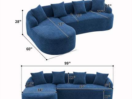 Combined Sofa With 4 Pillows