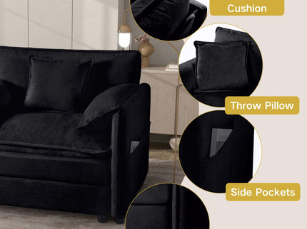 Modern Upholstered Loveseat And Armchair Set With Pillows