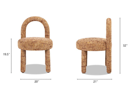 Penny - Round Arched Upholstered Dining Side Chair (Set of 2) - Golden Rust Orange
