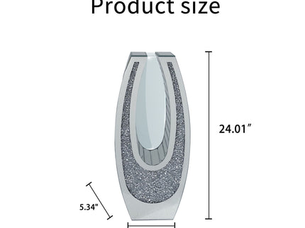 U - Shaped Floor Vase With Shattered Diamond Mirror Surface