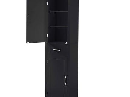 Tall Freestanding Bathroom Storage Cabinet With 2 Doors And Adjustable Shelves