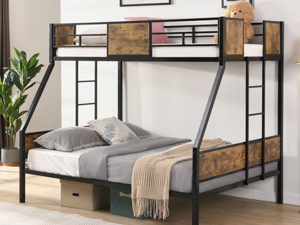 Modern Metal Bunk Bed With Dual Side Ladder And Metal Desig