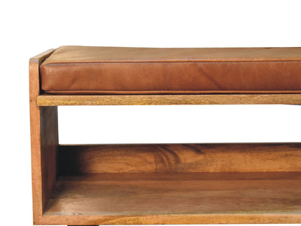 Solid Wood Bench With Upholstered Sea