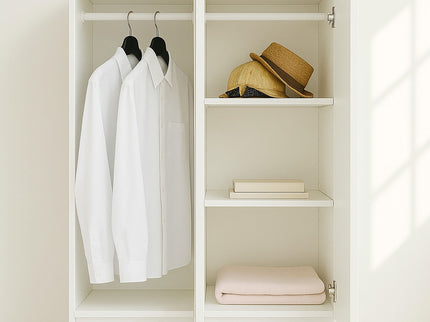 Elise - Slim Modular Closet Cabinet With Mirror - White