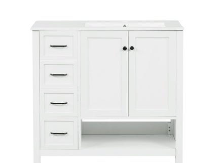 Modern Bathroom Vanity With Sink Top, 2 Doors And 2 Drawers