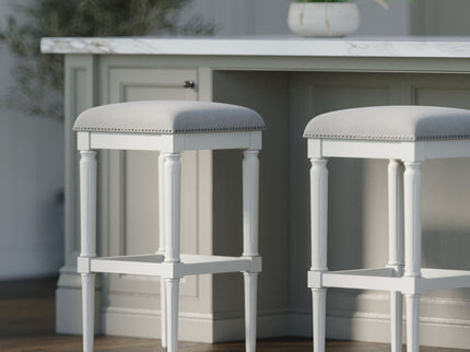 Square Stool With Upholstered Seat