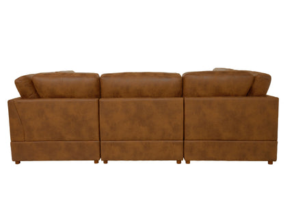 Modular Upholstered Sectional, Medium Firm Seat Cushion, Custom Configuration - Brown