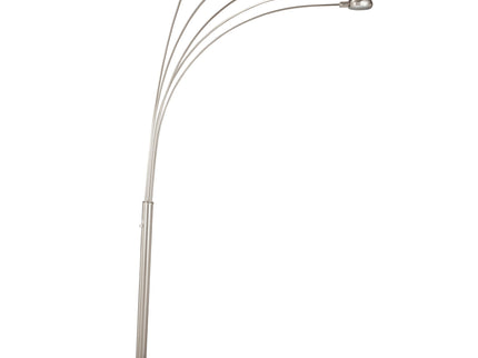 Floor Lamp With Dome Shades Lighting With 5 Round Shades - Silver