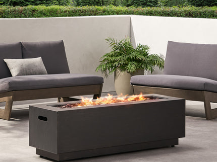 Modern Rectangular Iron Fire Pit 50, 000 Btu