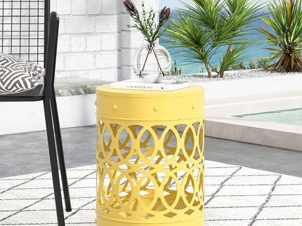 Outdoor Metal Large End Table, Modern Design