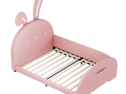 Upholstered Rabbit-Shape Princess Bed With Headboard And Footboard