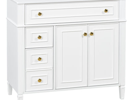 Bathroom Vanity With Sink, 3 Drawers & 2 Doors