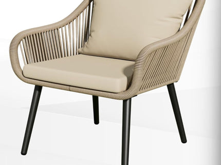 5 Piece Twisted Rattan Patio Dining Set With Table
