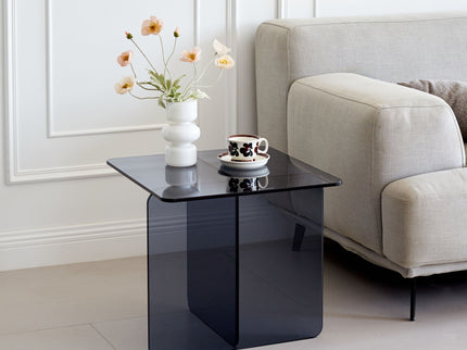 Modern Transparent Tempered Glass Sidetable