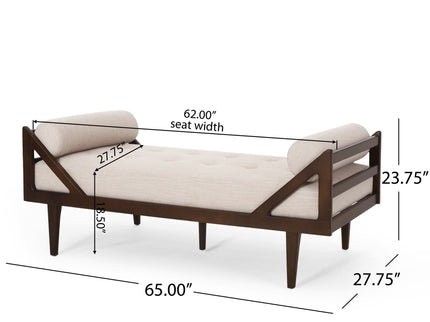Chic Contemporary Chaise Lounge With Button Tufting And Bentwood Structure