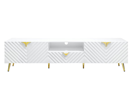 Gaines - High Gloss TV Stand - White