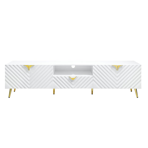 Gaines - High Gloss TV Stand - White