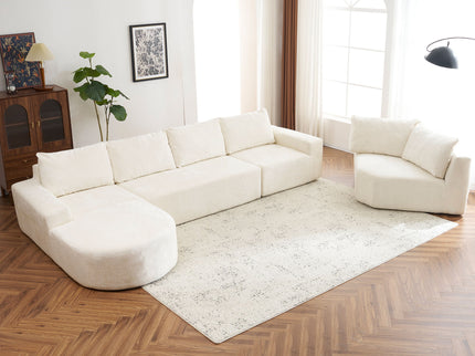 U-Shaped Oversized Modular Cloud Sectional Sofa With Deep Seat For Living Room