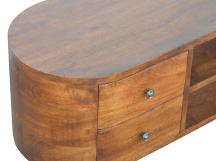 Solid Wood Rounded Entertainment Unit