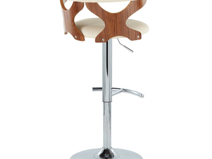 Gardenia - Mid Century Modern Adjustable Barstool With Swivel With Rounded T Footrest (Set of 2)