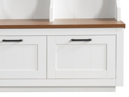 Hall Tree With Bench And Shoe Storage, 3 Large Drawers, Open Storage Shelves & Hooks