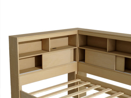 Daybed With Storage Shelves, USB Charging, And Trundle Bed