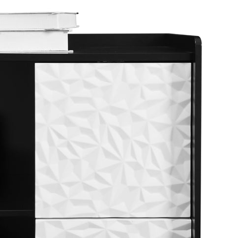 Modern Sideboard Buffet Cabinet With Doors And Unique Panel Styling