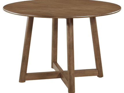 Guinea - 5 Piece Dining Set With Round Table And Upholstered Chairs - Walnut