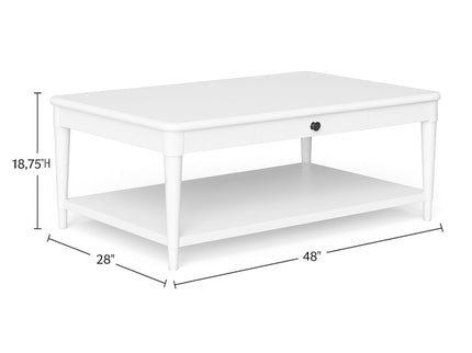 Cocktail Table With Two Storage Drawers And Casters