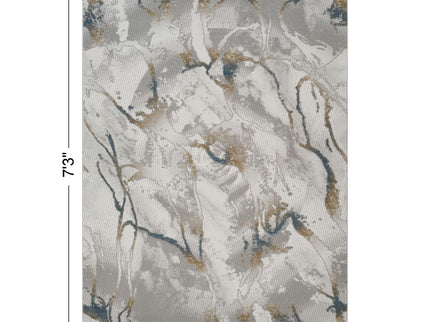 Geometrix - 5'3" X 7'3" Area Rug & Geometric 3D Effect - Ivory / Gray