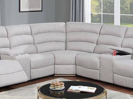 Manual Motion Reclining Loveseat 3 Piece Sectional Set With Console Storage And Cup Holders