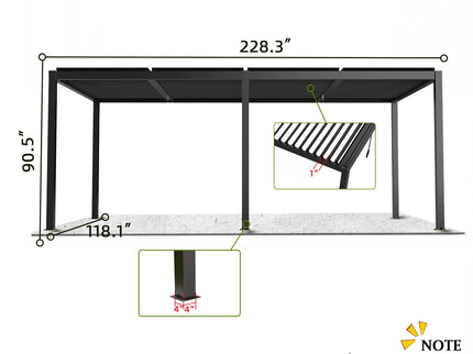 Premium Louver Pergola Aluminium Frame & Louvers