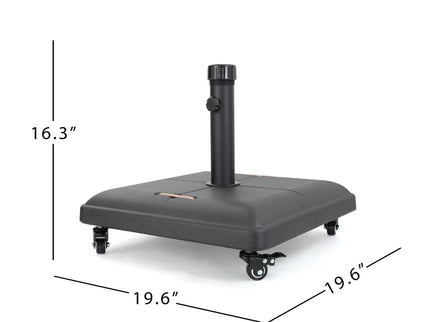 Wheelie - Stylish Square Umbrella Base With Stainless Steel Pole Handle