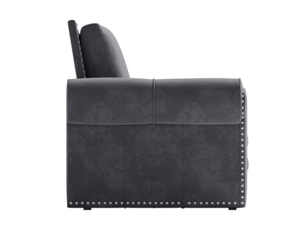 3 In 1 Convertible Sleeper Sofa With Nailhead Trim & Rolled Arm