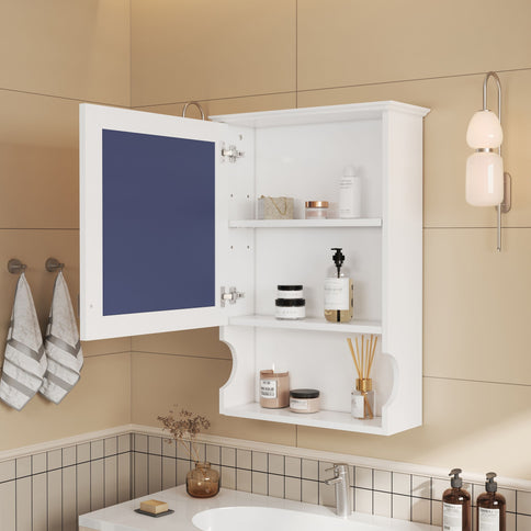 Wall Mounted Bathroom Storage Cabinet With Mirror, Soft Closing Hinges