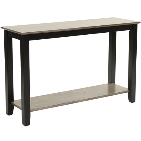 3 Piece Table Set With Open Shelf Storage, Includes Coffee, End & Console Table - Black / Black / Gray / Gray