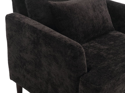 Modern Mid Century Wood Frame Armchair With Tufted Design