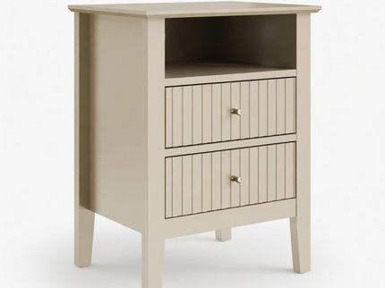 Fluted Nightstand With 2 Drawers