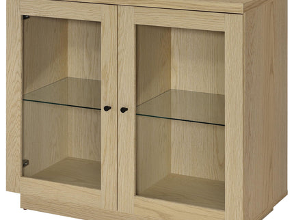 Metro - 2 Door Display Cabinet With Adjustable Shelves - Light Oak