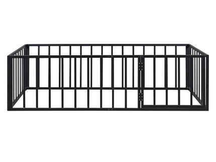 Metal Floor Bed Frame With Fence And Door