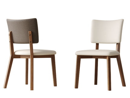 Dining Chair (Set of 2) - White / Deep Walnut