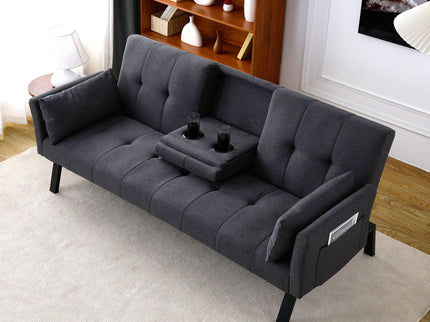 Sofa Bed With Foldable Design And Cup Holder