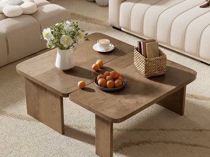 Modern Minimalist Coffee Table Set With Splicing Design