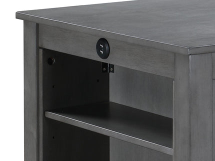 Graham - Small Space Counter Height Dining Table With USB Charging Ports And Shelves
