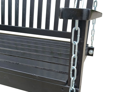 Front Porch Swing With Armrests For Outdoor Patio, Garden Yard, Backyard Or Sunroom