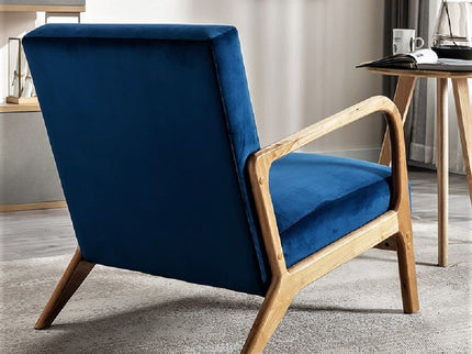 Classic Mid-Century Modern Accent Chairs, Open Framed Armchair With Cushioning