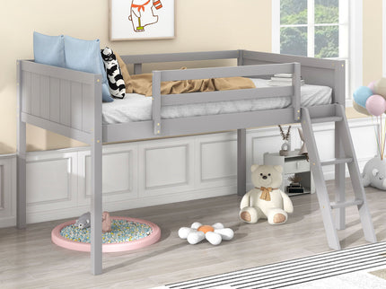 Low Loft Bed With Adjustable Ladder