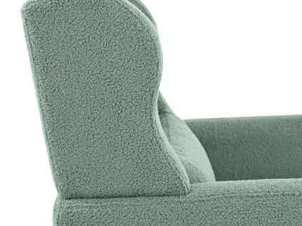 Modern Accent Chair, Teddy Fabric Living Room Chairs Comfy Reading Chair, Mid Century Accent Chair, Lounge Arm Chairs Armchair For Living Room Bedroom - Light Green