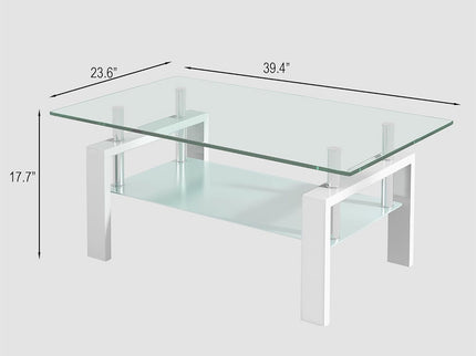 Tempered Glass Table With Storage